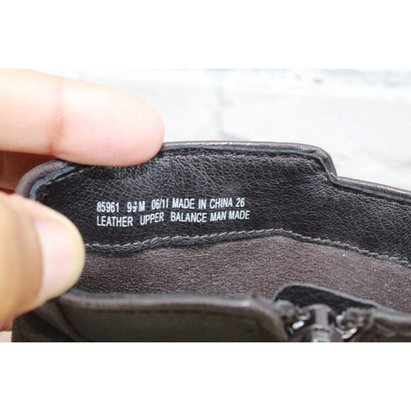 CLARKS Artisan Dara II Brown Leather Side Zip Buckle Accent Heel Boots 9.5 M - Picture 8 of 10